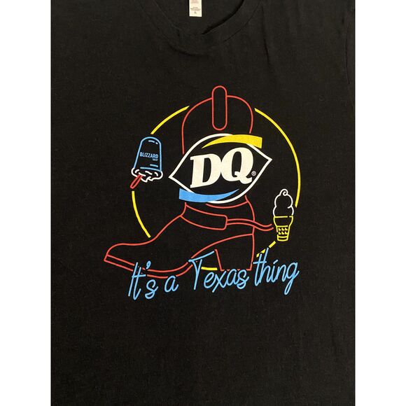 Dairy Queen Texas T-Shirt Mens XL Black It's a Texas Thing Neon Boot Graphic - Picture 4 of 8